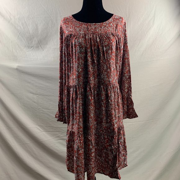Boho Floral Flounce Sleeve Smock Dress - Picture 6 of 6